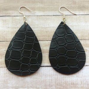 Black Faux Leather earrings